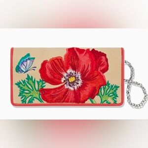 Brighton Sydney Embroidered Red Wallet Original New